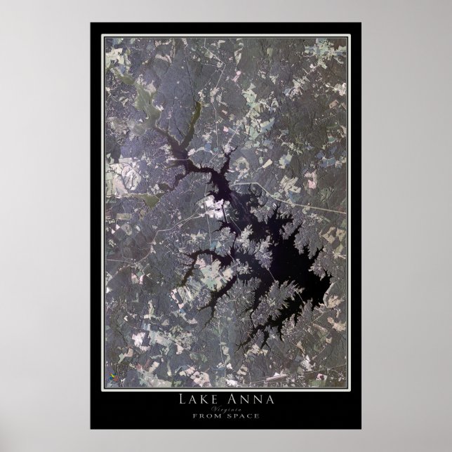 Lake Anna Virginia Satellite Poster Map (Front)