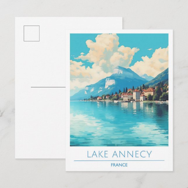 Lake Annecy France Vintage Travel  Postcard (Front/Back)