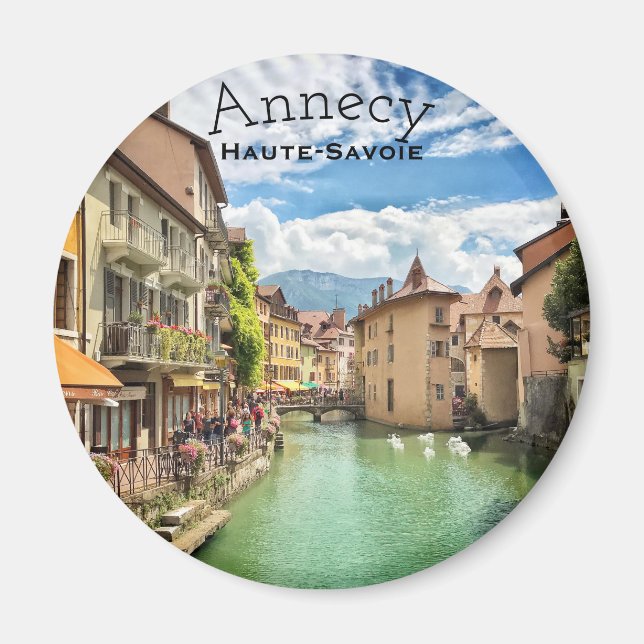 Lake Annecy, Haute-Savoie Round Magnet (Front)