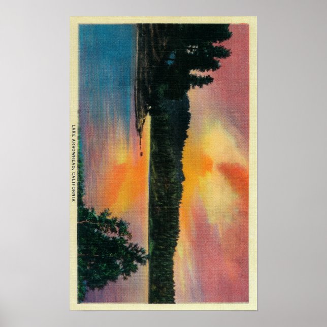 Lake Arrowhead at SunsetLake Arrowhead, CA Poster (Front)