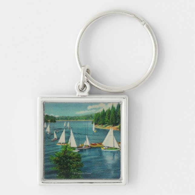 Lake Arrowhead, CA Yacht Club Racing Keychain (Front)