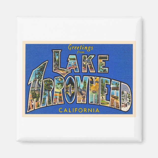 Lake Arrowhead California CA Large Letter Postcard Magnet (Front)