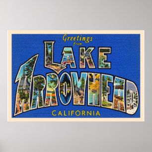 Lake Arrowhead California CA Large Letter Postcard Poster