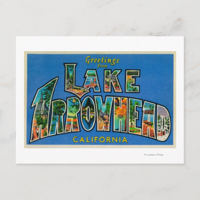 Lake Arrowhead, California - Large Letter Scenes Postcard (Front)