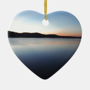 Lake Arrowhead sunset Ceramic Ornament