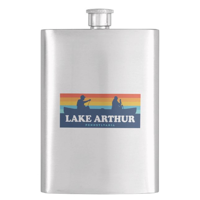 Lake Arthur Pennsylvania Canoe Flask (Front)