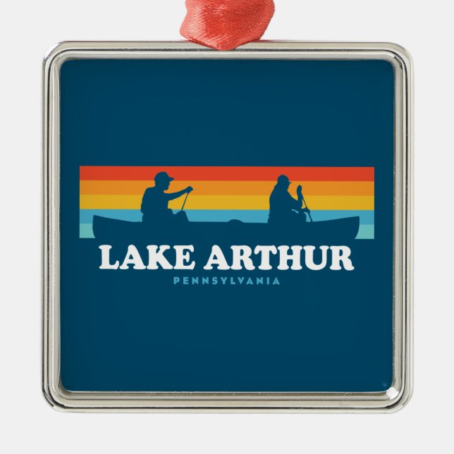 Lake Arthur Pennsylvania Canoe Metal Ornament (Front)