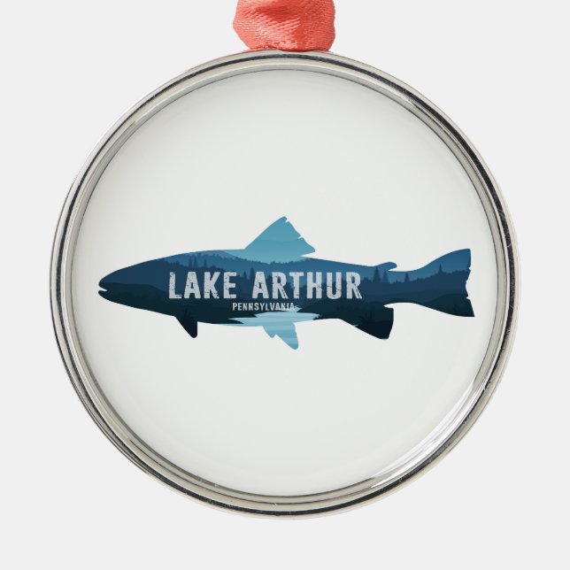 Lake Arthur Pennsylvania Fish Metal Ornament (Front)