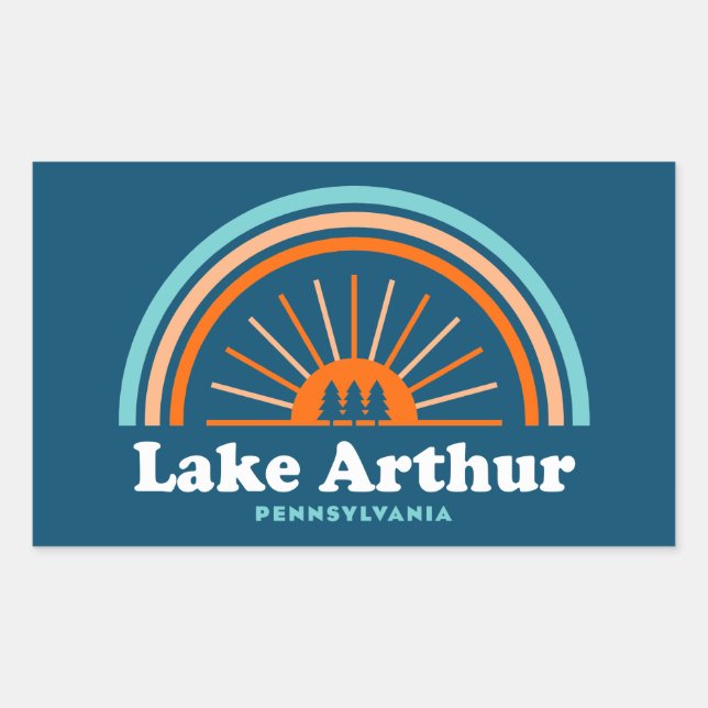 Lake Arthur Pennsylvania Rainbow Rectangular Sticker (Front)