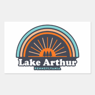 Lake Arthur Pennsylvania Rainbow Rectangular Sticker