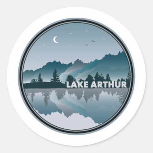 Lake Arthur Pennsylvania Reflection Classic Round Sticker