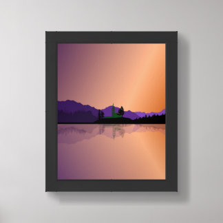 lake at sunset framed art