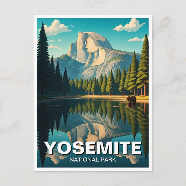 Lake at Yosemite National Park Half Dome Postcard (Front)