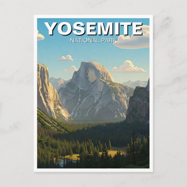 Lake at Yosemite National Park Half Dome Postcard (Front)