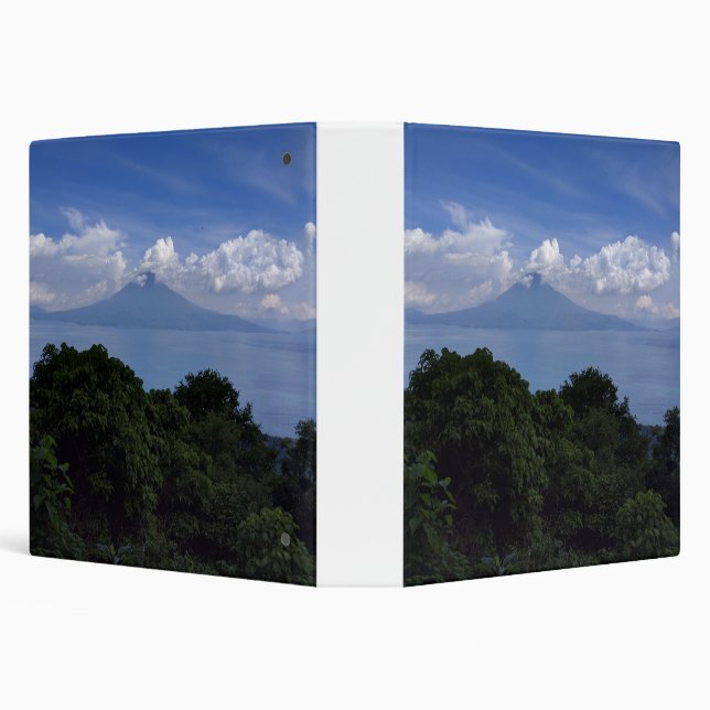 Lake Atitlan Volcanoes Photo 3 Ring Binder (Background)