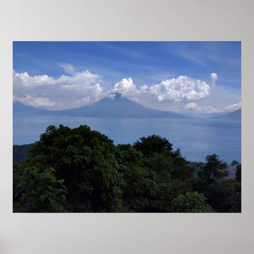 Lake Atitlan Volcanoes Poster