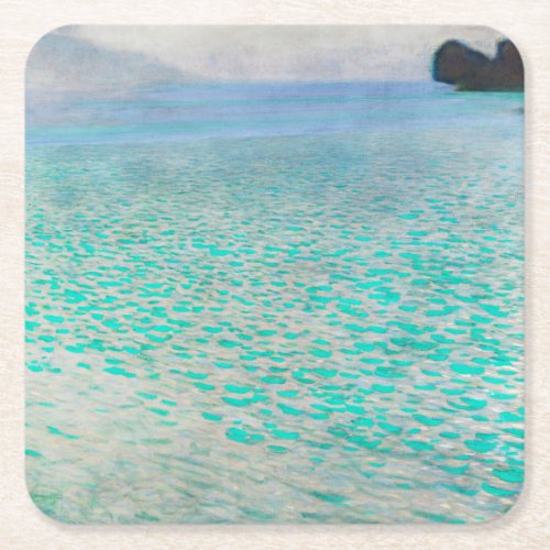 Lake Atter Gustav Klimt Square Paper Coaster