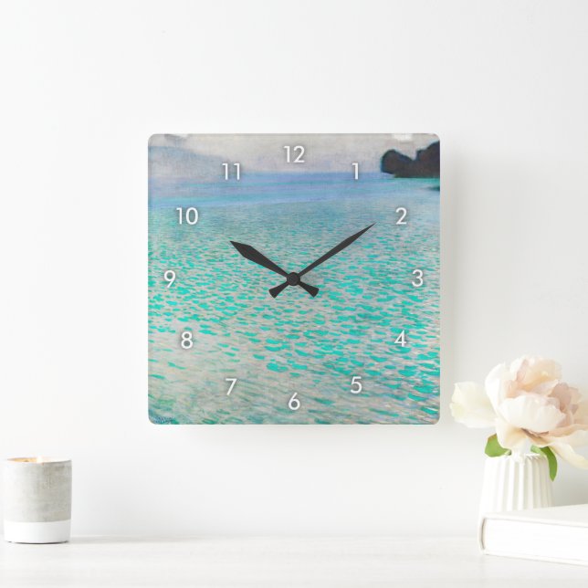 Lake Atter, Gustav Klimt Square Wall Clock (Home)