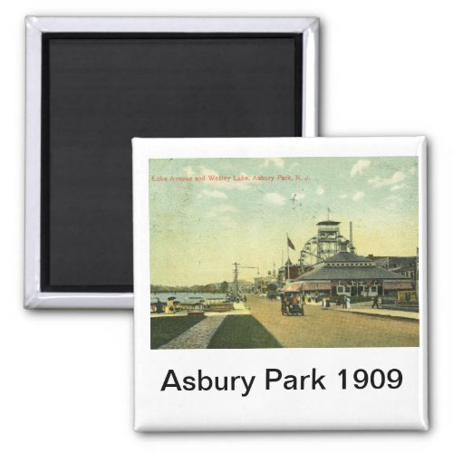 Lake Avenue Asbury Park NJ 1909 Vintage Magnet