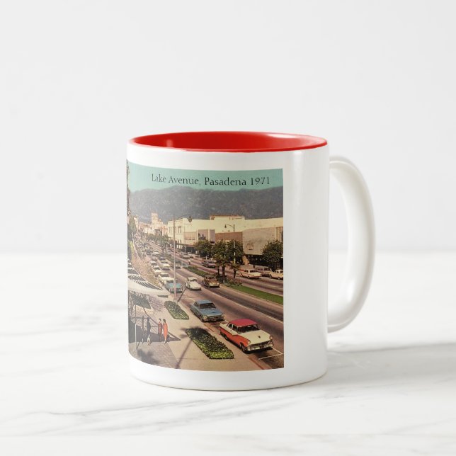 Lake Avenue, Pasadena, California 1971 Two-Tone Coffee Mug (Front Right)