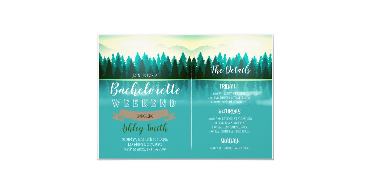 Lake bachelorette party invitation | Zazzle.com