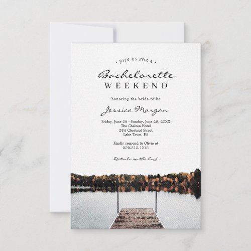 Lake Bachelorette Party Weekend Itinerary Invite