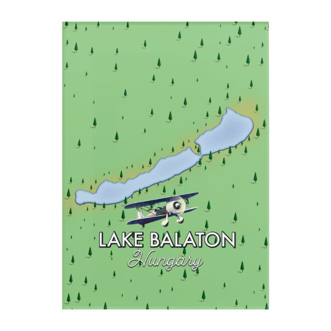 Lake Balaton Hungary map Acrylic Print (Front)