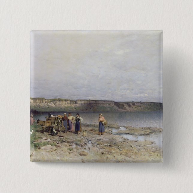 Lake Balaton with the Shore of Akarattya, 1885 Button (Front)