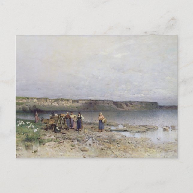 Lake Balaton with the Shore of Akarattya, 1885 Postcard (Front)