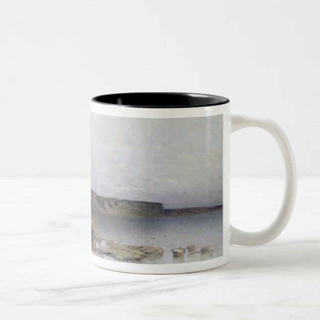 Lake Balaton with the Shore of Akarattya, 1885 Two-Tone Coffee Mug (Right)