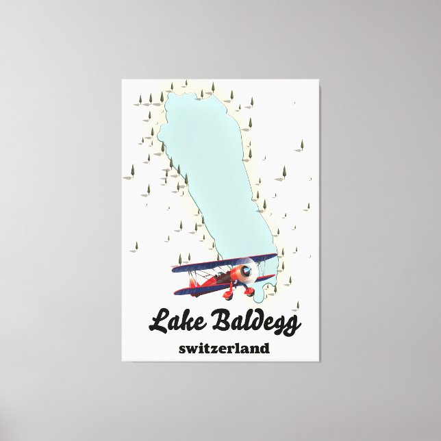lake Baldegg switzerland map Canvas Print (Front)