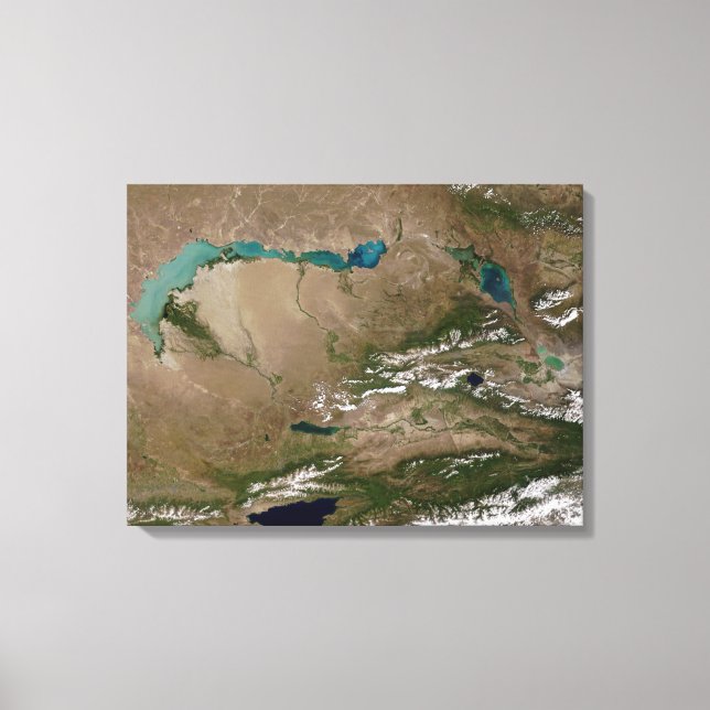 Lake Balkhash in eastern Kazakhstan Canvas Print (Front)