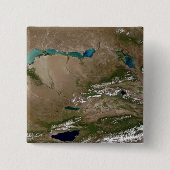 Lake Balkhash in eastern Kazakhstan Pinback Button (Front)