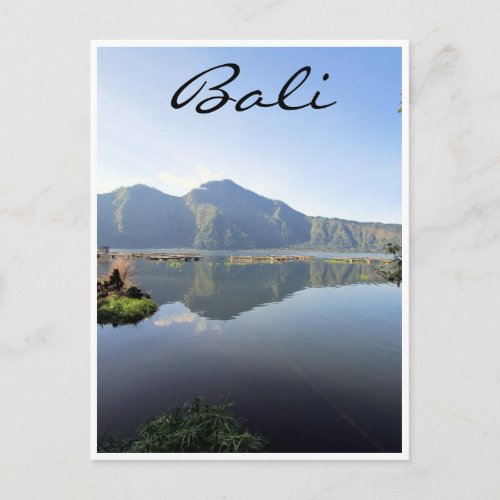 lake batur bali postcard