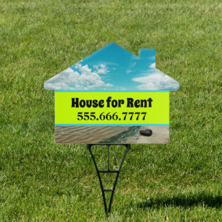 Lake Beach House for Rent Sale Yard Sign