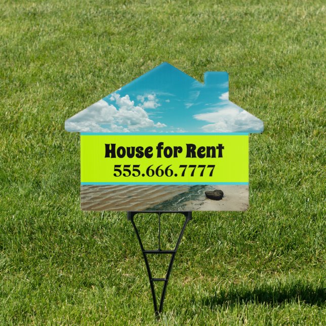 Lake Beach House for Rent Sale Yard Sign (Insitu)