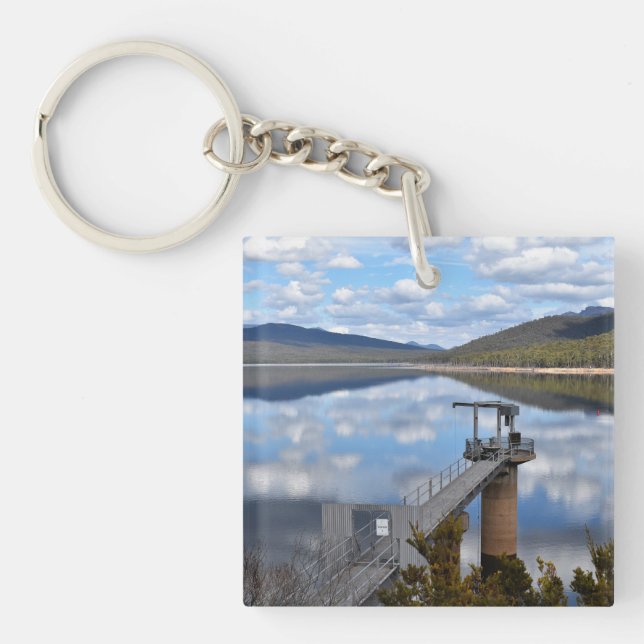 Lake Bellfield Clouds on Still Water Keychain (Front)