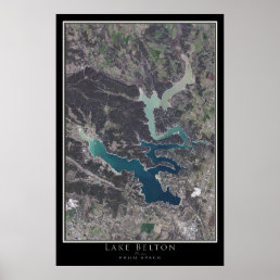 Lake Belton Texas Satellite Poster Map