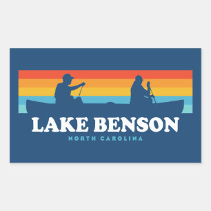 Lake Benson North Carolina Canoe Rectangular Sticker