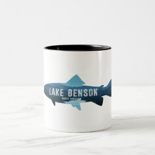 Lake Benson North Carolina Fish Two-Tone Coffee Mug