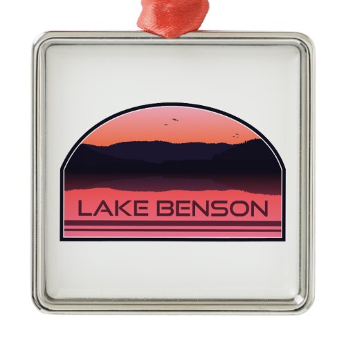 Lake Benson North Carolina Red Sunrise Metal Ornament