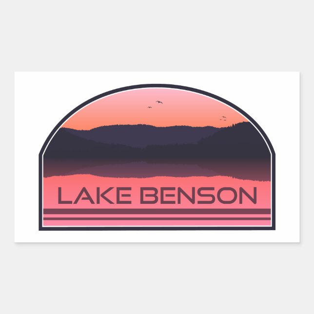 Lake Benson North Carolina Red Sunrise Rectangular Sticker (Front)