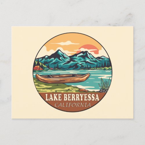 Lake Berryessa California Boating Fishing Emblem Postcard