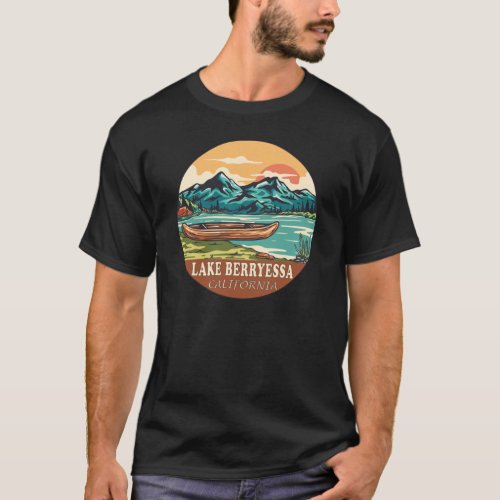 Lake Berryessa California Boating Fishing Emblem T_Shirt