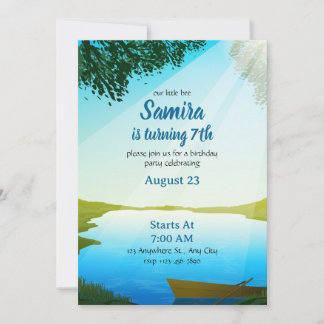 Lake Birthday invitation template River bday