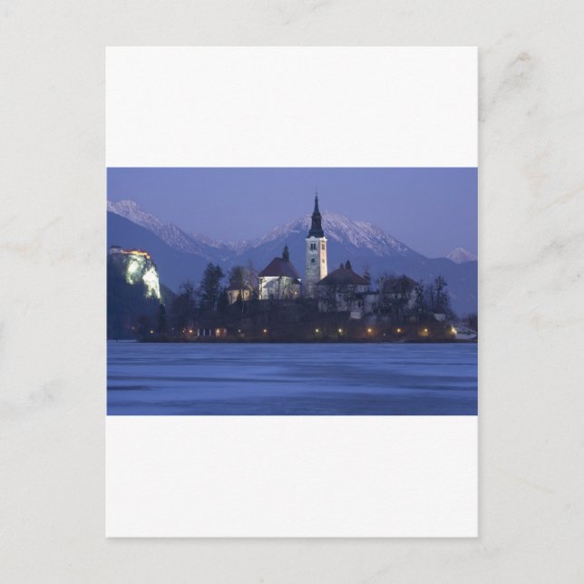 Lake Bled at Dusk Postcard (Front)
