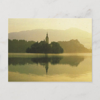 Lake Bled, former Yugoslavia, Vintage image Postcard