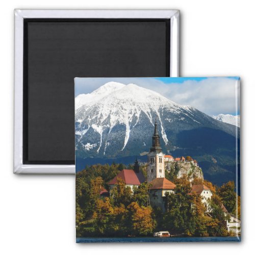 Lake Bled landscape in autumn Magnet