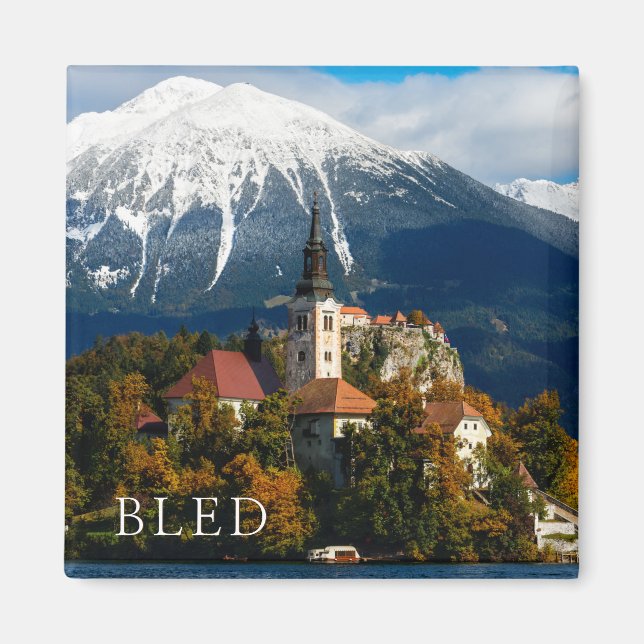 Lake Bled landscape in autumn Magnet (Front)