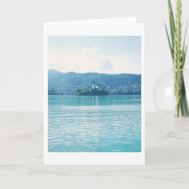 Lake Bled Slovenia Scenic Landscape Photography Card (Front)
